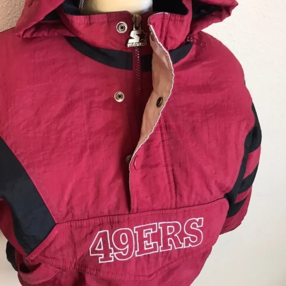 VTG, 90s San Francisco 49 ers NFl Starter Junior Parka Pullover Jacket Size S